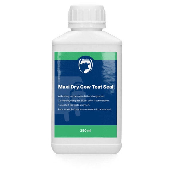 Excellent Maxi Dry Cow Teat Seal 250 ml Wordt gebruikt om het slotgat van de speen af te dichten bij het droogzetten.