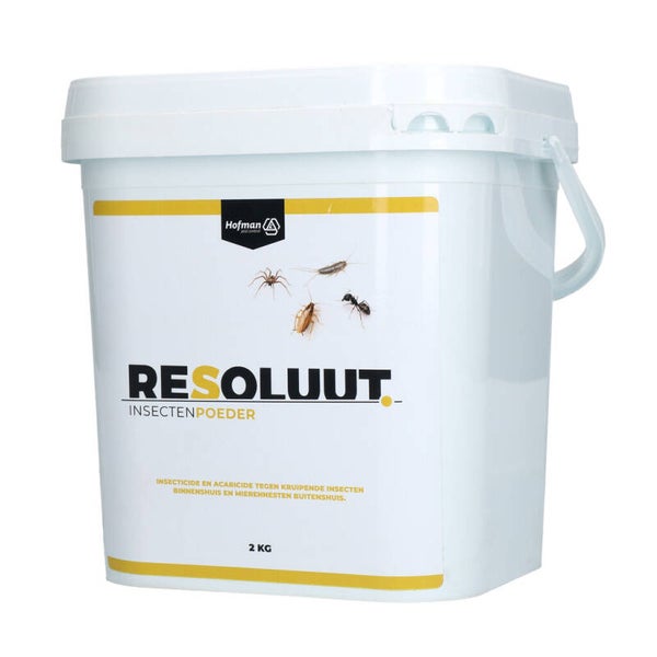 Resoluut Insectenpoeder 2 kg  Zeer breed inzetbaar stuifpoeder tegen kruipende insecten en spinnen binnenshuis en mieren buitenshuis.