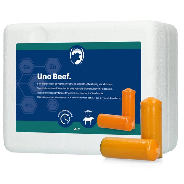 Excellent Uno Vleesvee 20 x 112 g Mineralenbolus voor vleesvee met een werkingsduur van 6 maanden.