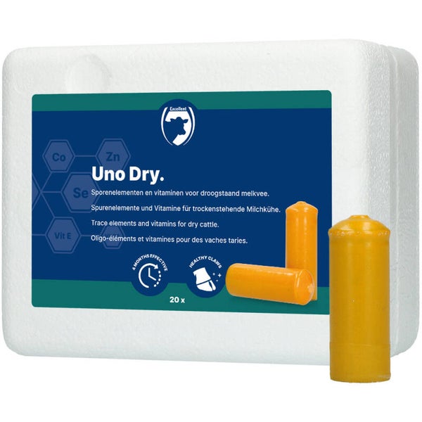 Excellent Uno Dry 20 x 103 g Droogstandsbolus voor rundvee met een werkingsduur van 4 maanden.