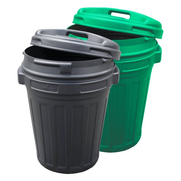 Voerton met draaisluiting 70 liter Zwart of Groen