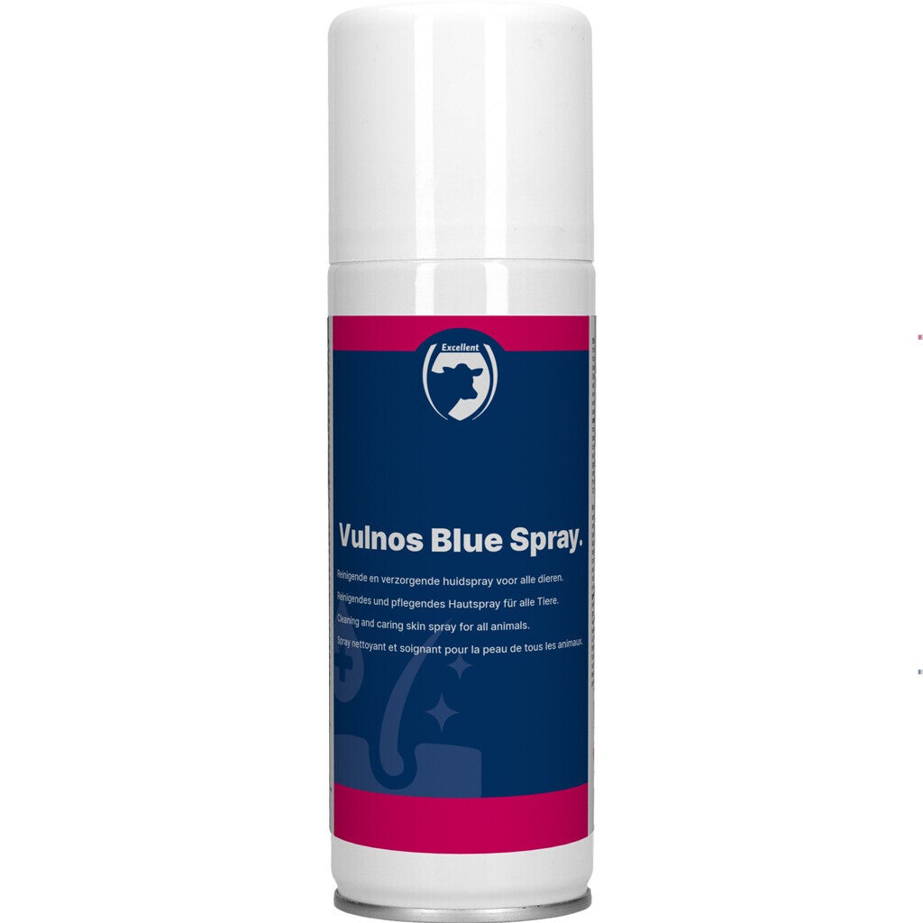 Vulnos Blauw Spray Een reinigingsspray voor de hygiënische verzorging van de huid van alle diersoorten.
