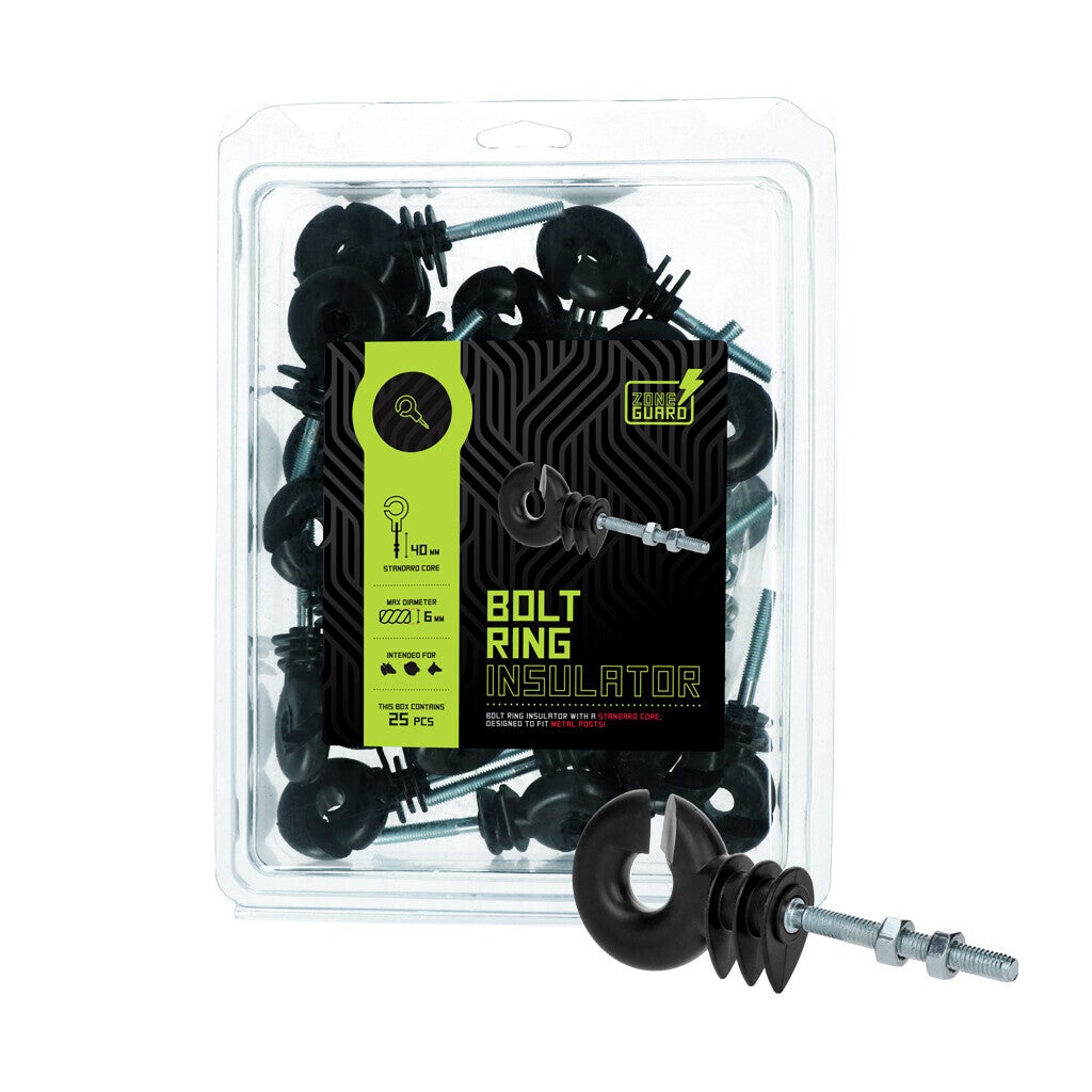 ZoneGuard Ringisolator zwart met moer (mdk)