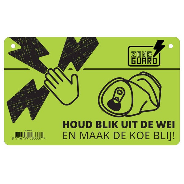 ZoneGuard Waarschuwingsbord Gevaar: Schrikdraad ZoneGuard Waarschuwingsbord Gevaar: Schrikdraad & Blikverbod