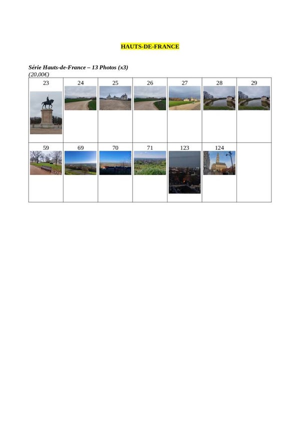 Hauts-de-France : Série de 13 photos