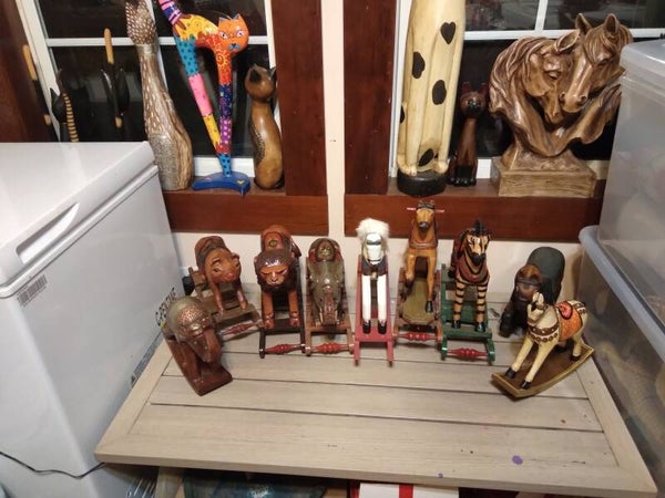 Vintage Hand Carved Rocking Animals
