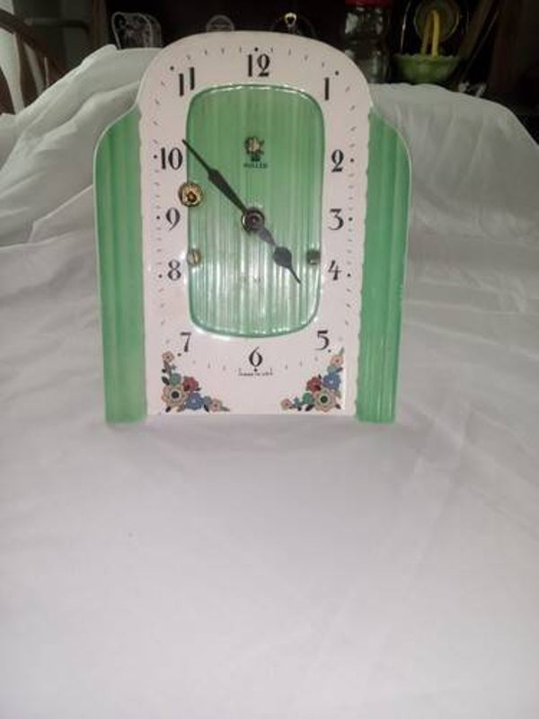 Rare Jade Green Miller Ceramic Clock