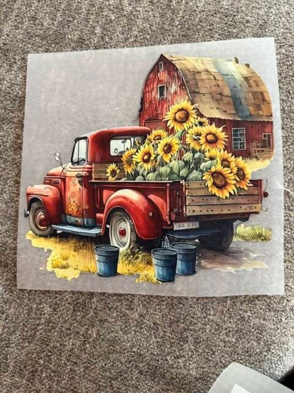 truck with sunflowers