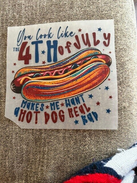 4th of July hot dog transfer