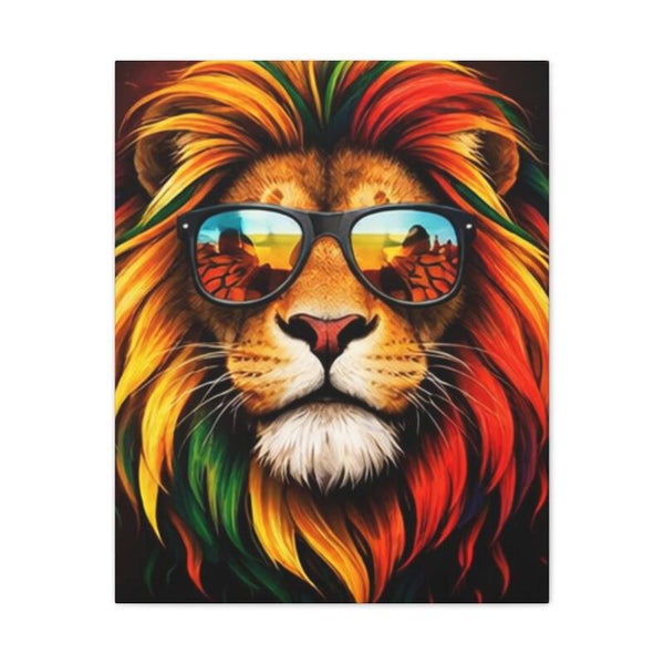 Groovy Pride Lion Wall Art Canvas – 24x30 & 10x12 Colorful Lion Print