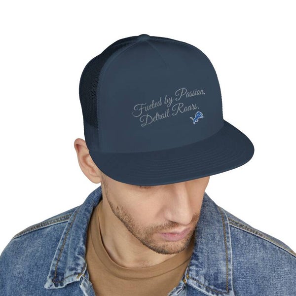 🧢 Detroit Grey™ Embroidered Trucker Cap – Fueled by Passion. Driven by Detroit.
