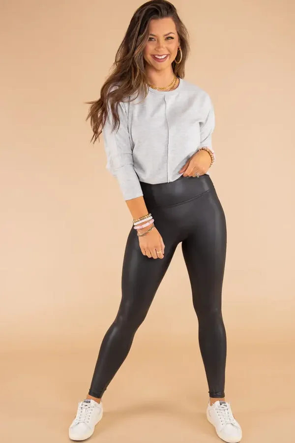 Black Faux Leather Leggings