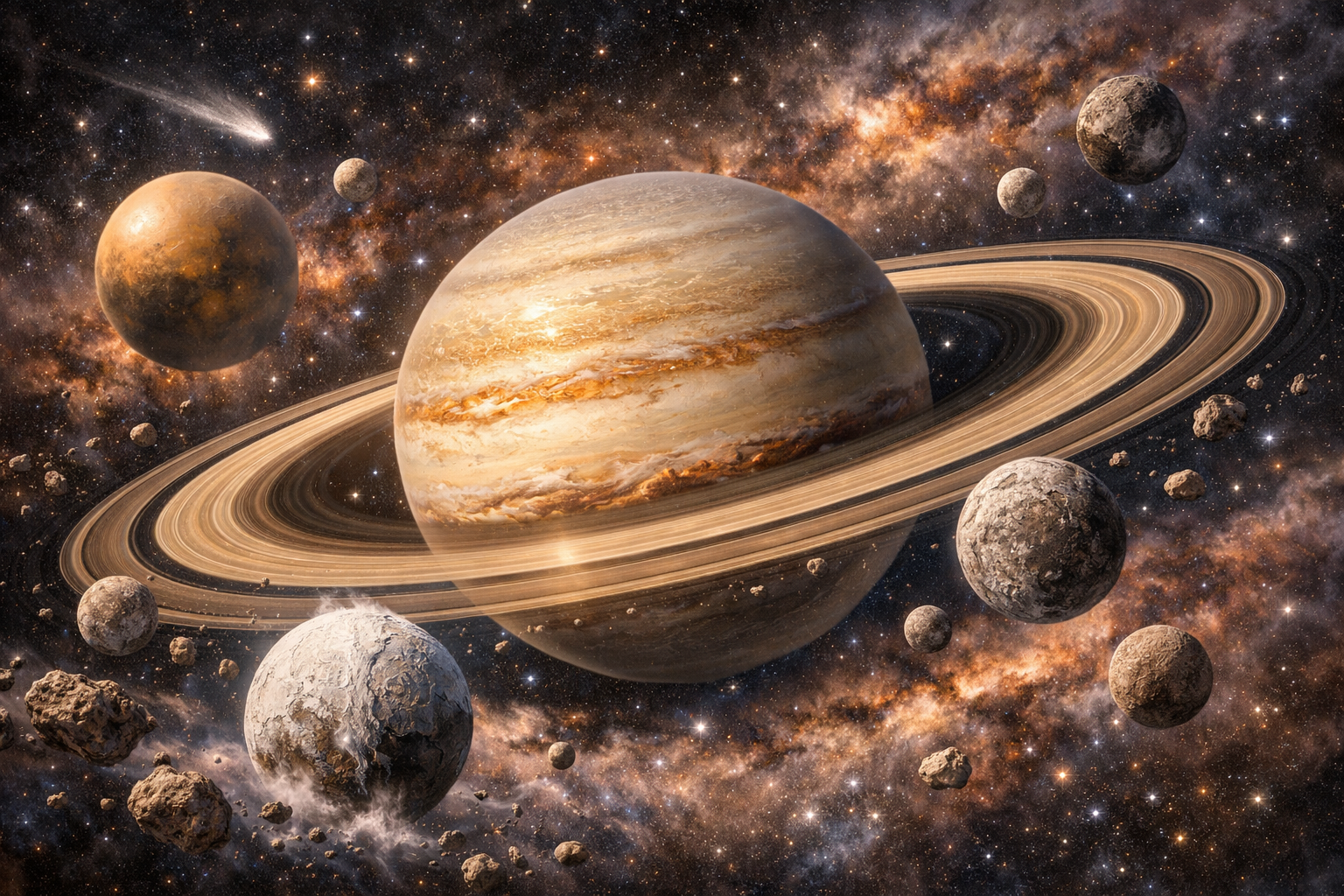 ANOTHER COSMIC SOLAR SYSTEM, OUR LOCAL SATURN