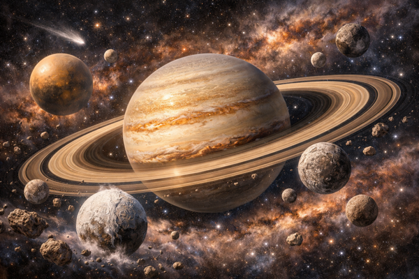 ANOTHER COSMIC SOLAR SYSTEM, OUR LOCAL SATURN