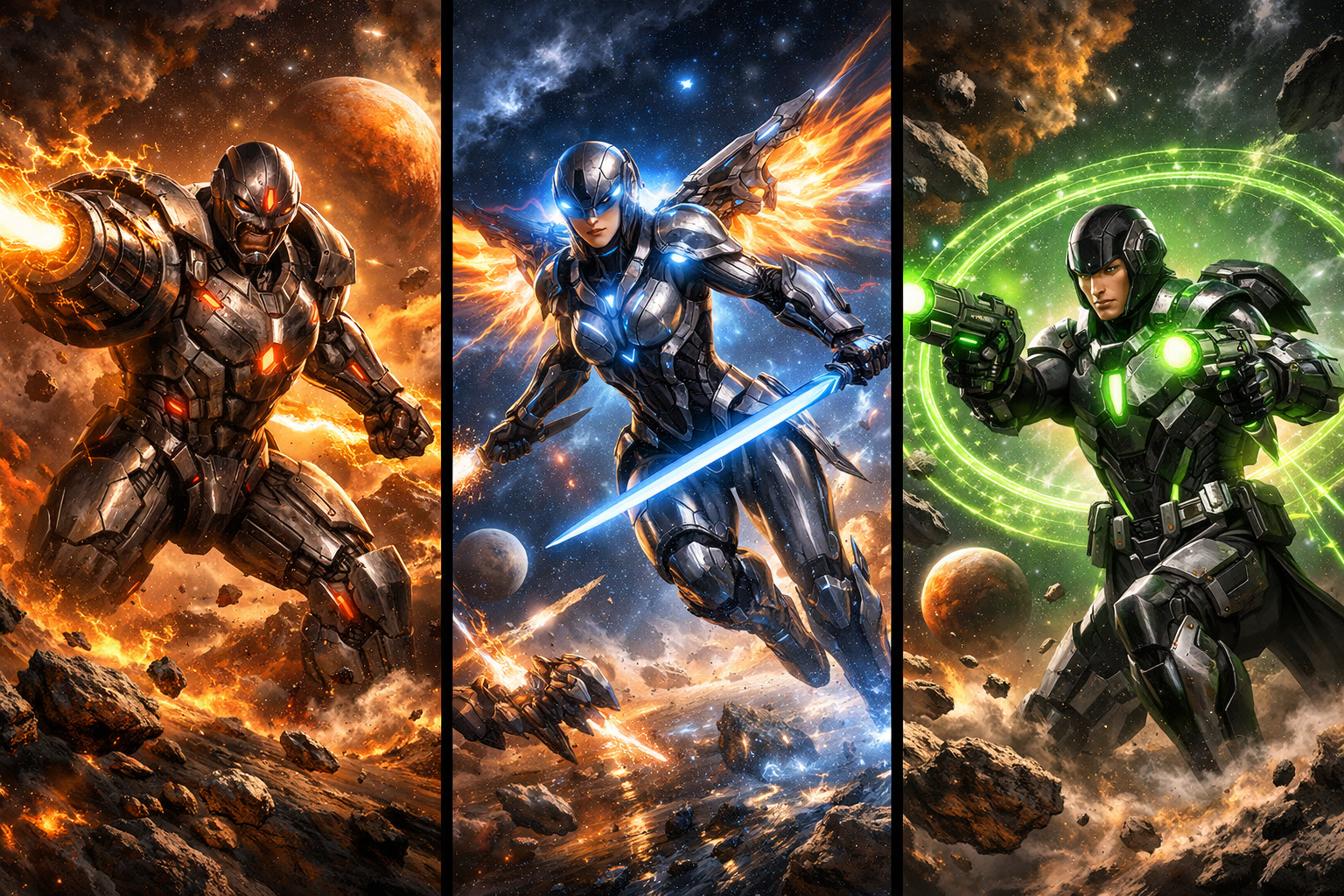THE ASTRAL TRINITY — Three New Divine Android Heroes