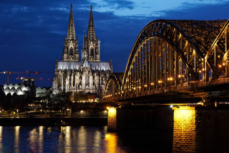 Kölner Dom Hohenzollernbrücke Rhein