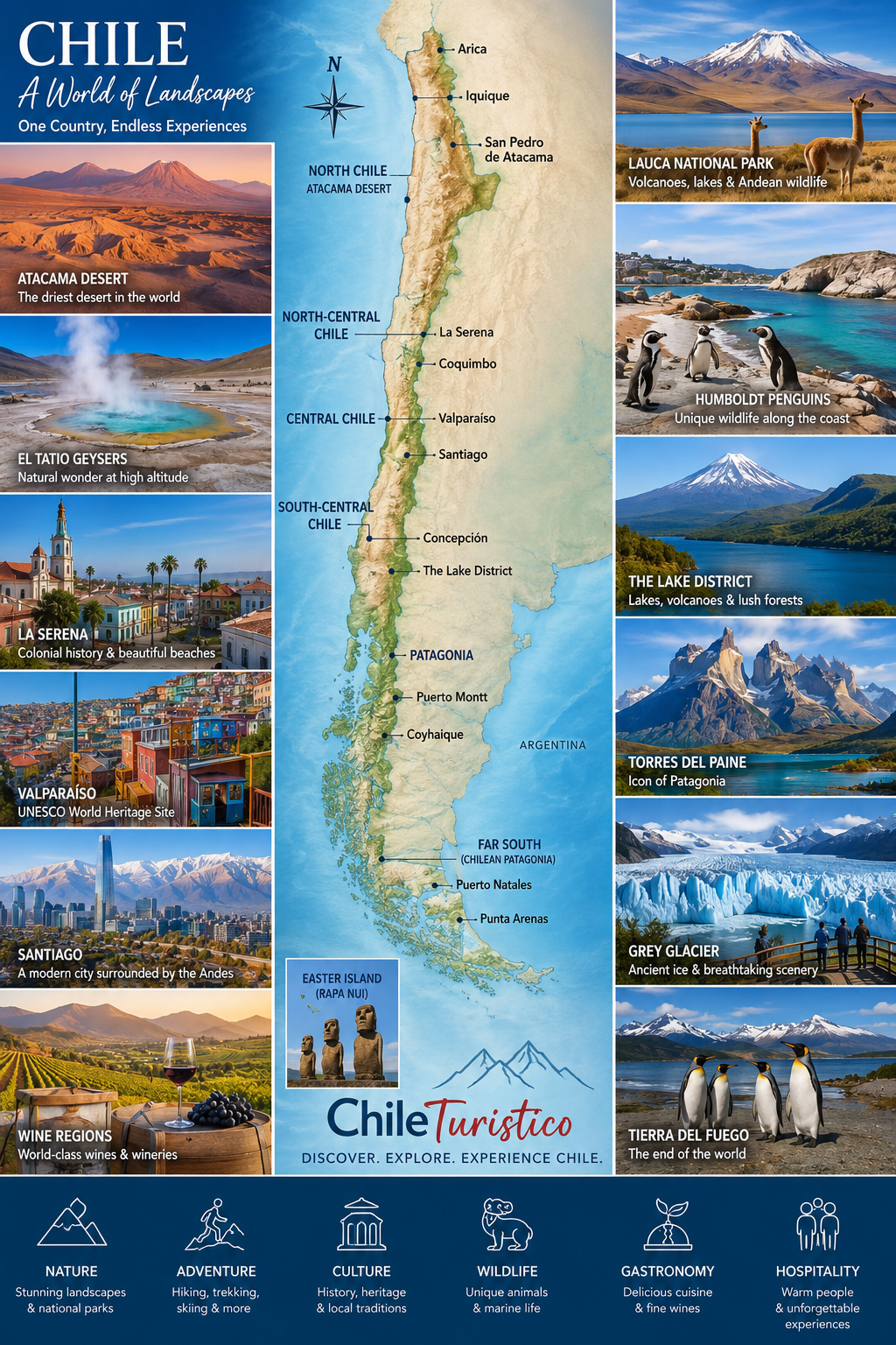 Touristic Tourism map Chile by ChileTuristico