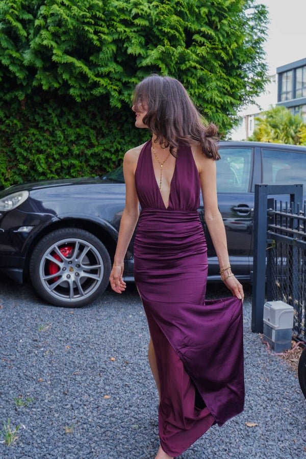 Aubergine maxi dress