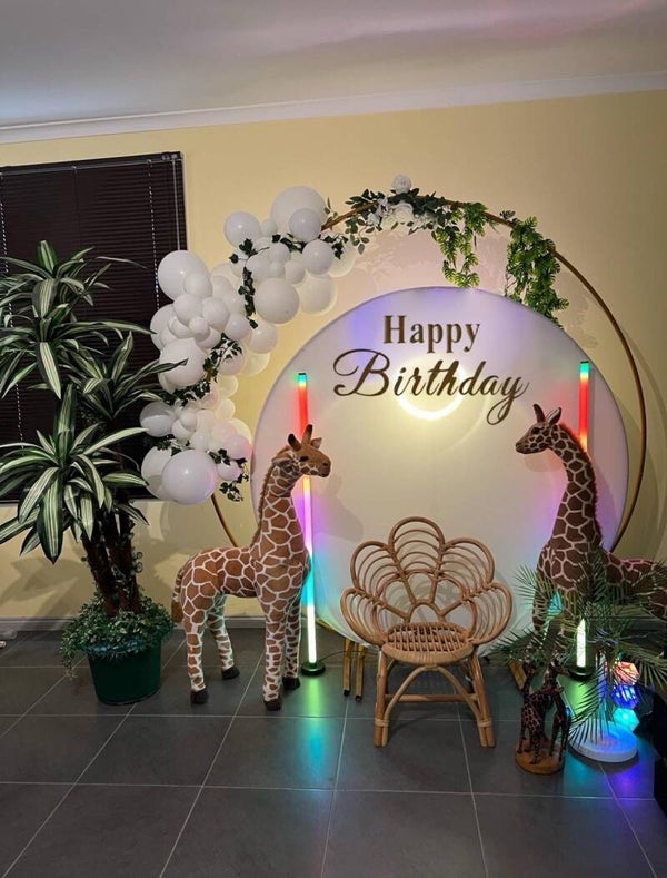 Decorate with balloon garlands, guests can choose their preferred colours