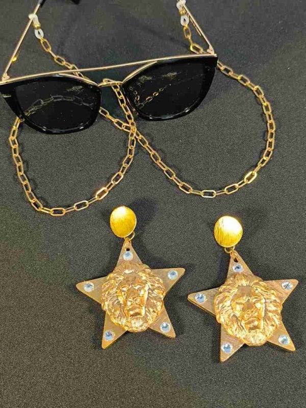 Earrings and Glasses Set - Star