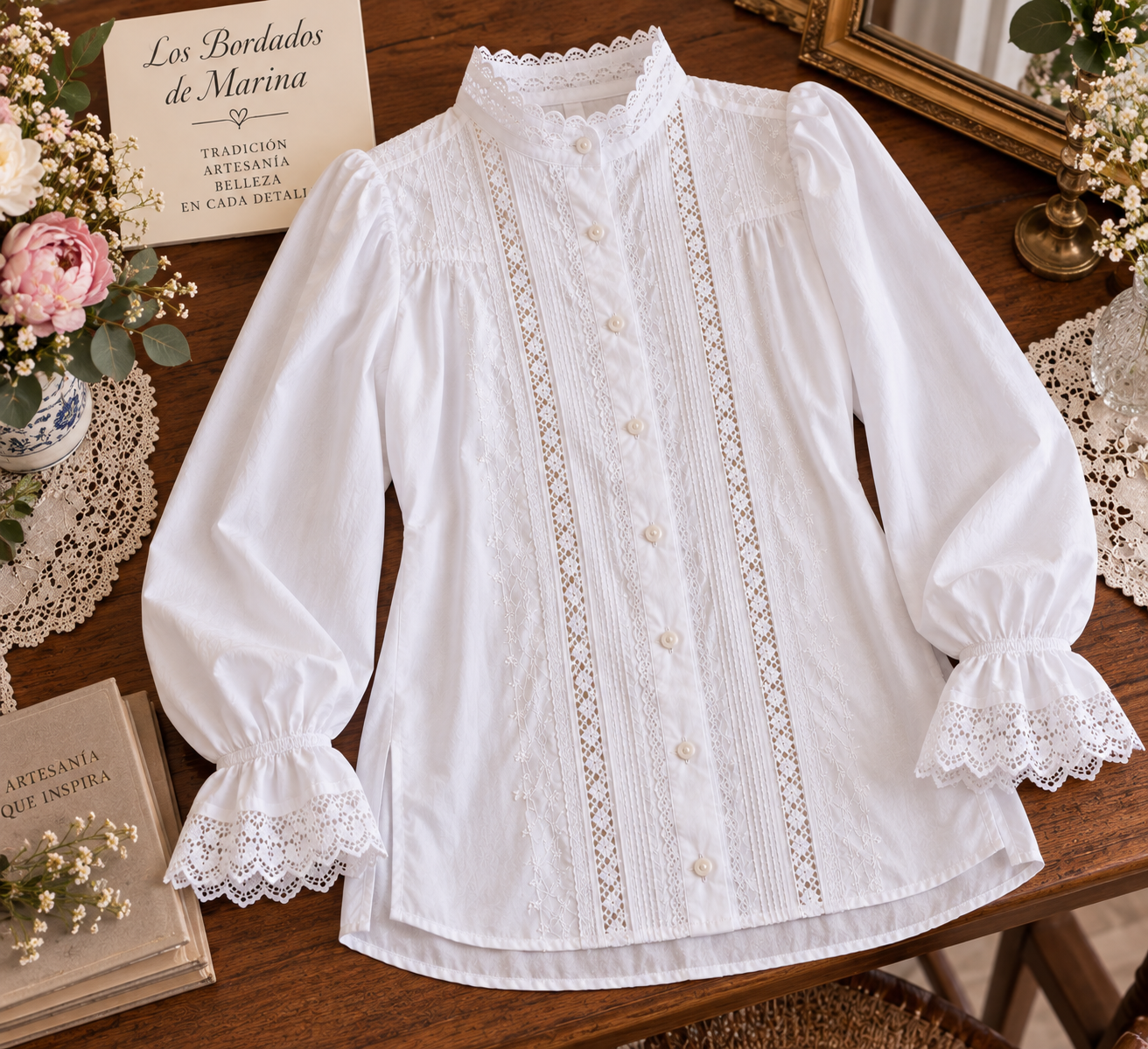 Blusa de encaje romántica