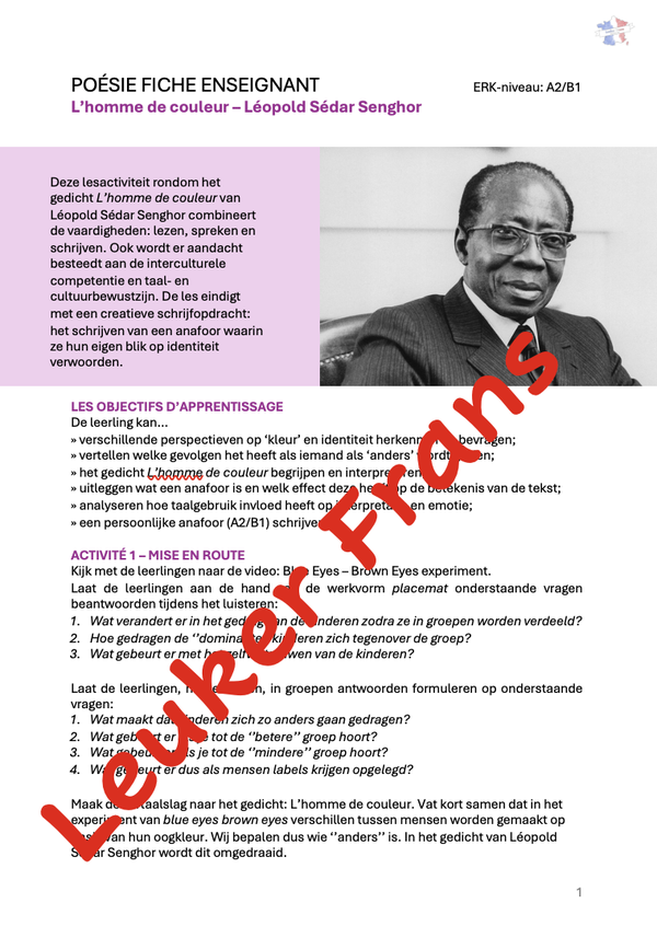 Fiche pédagogique - L'homme de couleur