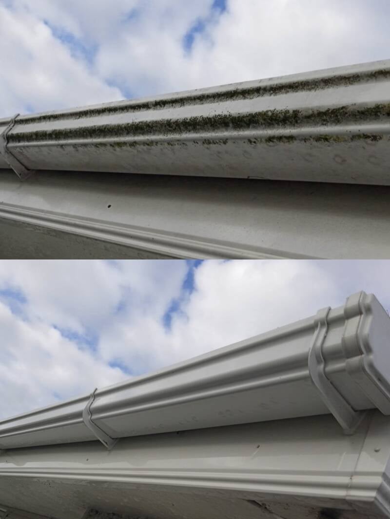 Facade cleaning before and after