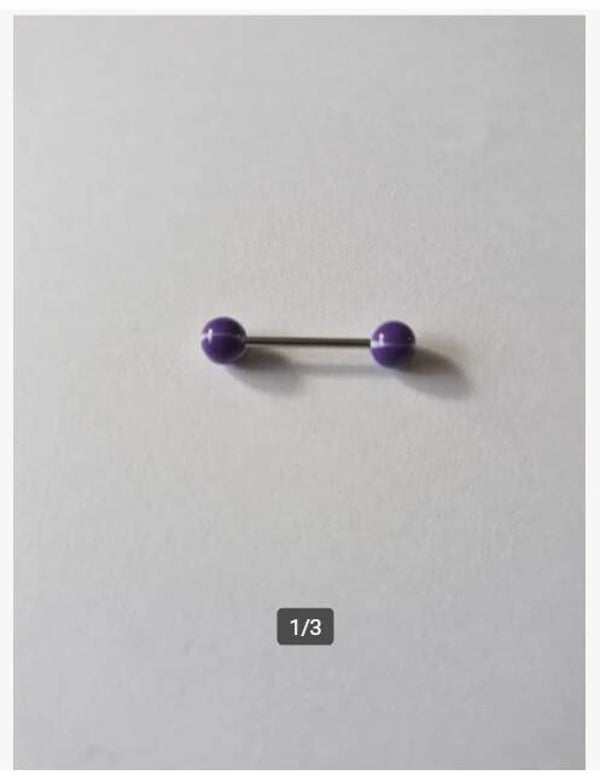 Tongpiercing paars Met witte ster Nr4