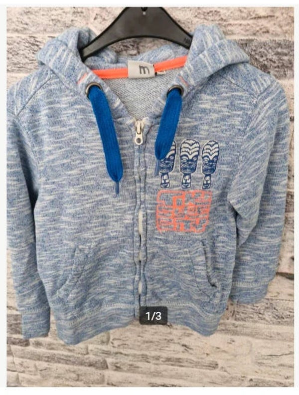 Blauw gemêleerd vest Maat 110