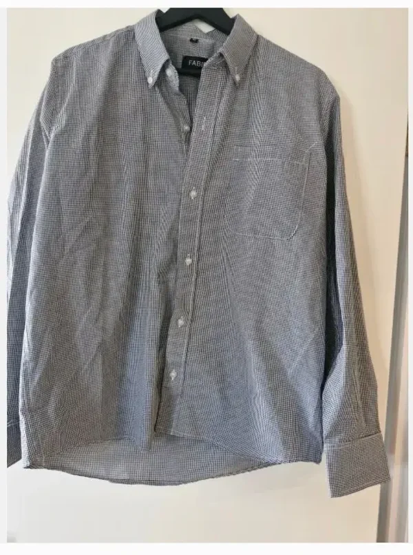 Blauw geruit overhemd maat 41 (L)