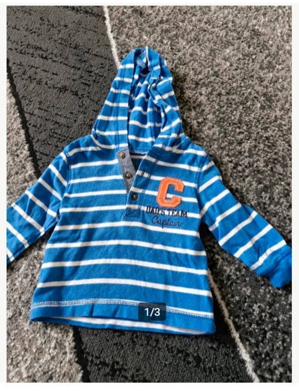 Blauw Gestreepte trui dads team Maat 74-80
