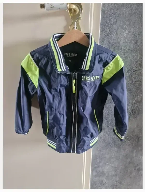 Blauw groene cars jeans zomer jas maat 98