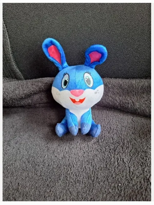 Blauw paars konijn knuffel