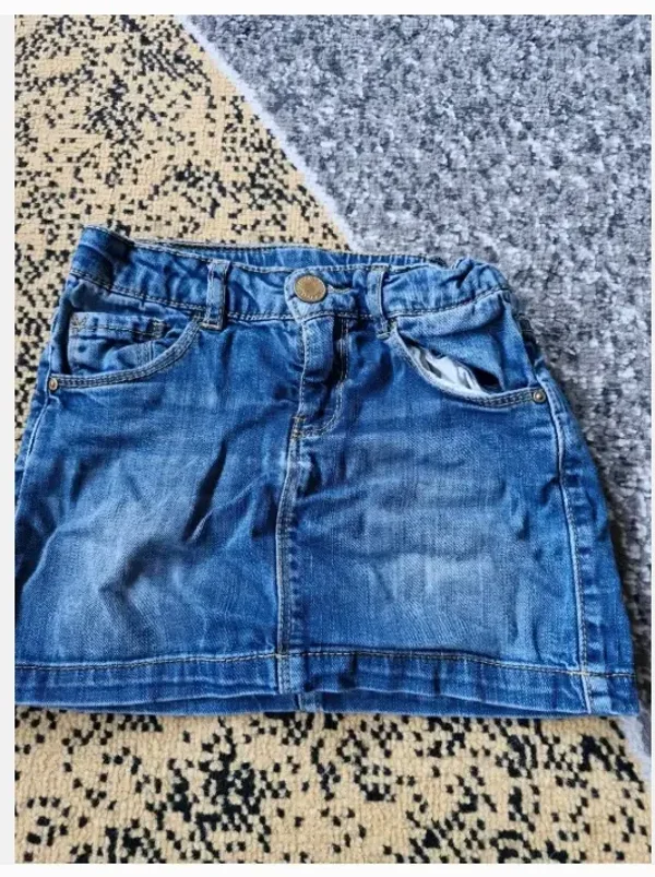 Blauw spijker rokje maat 118