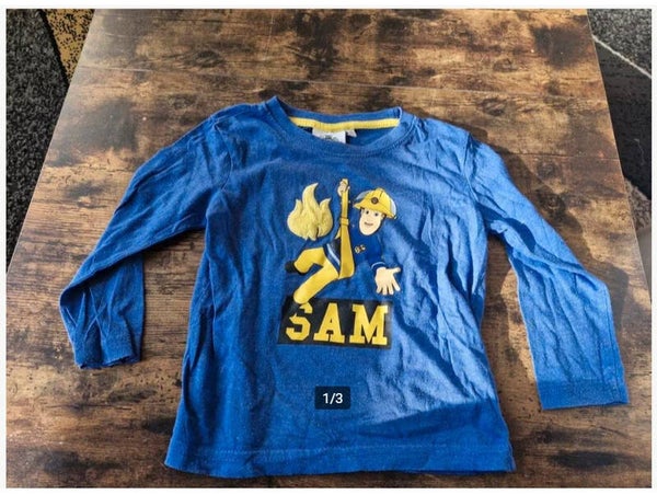 Blauwe brandweerman sam shirt Maat 92