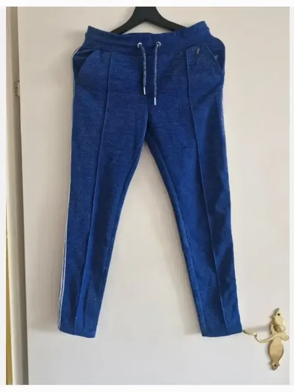 Blauwe glitterbroek maat 158-164