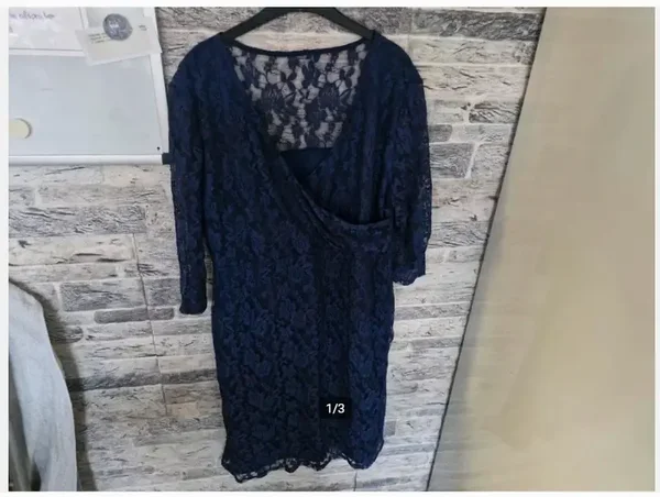 Blauwe kanten jurk Maat xl