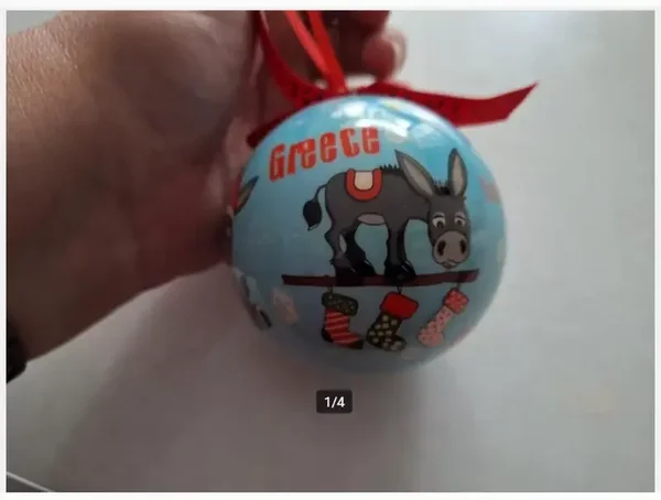 Blauwe kerstbal Griekenland