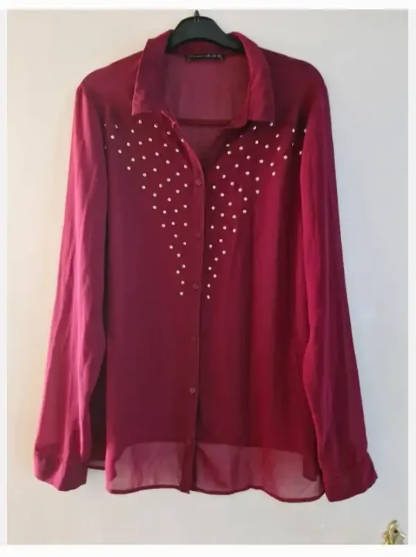 Bordeaux rode blouse maat 42