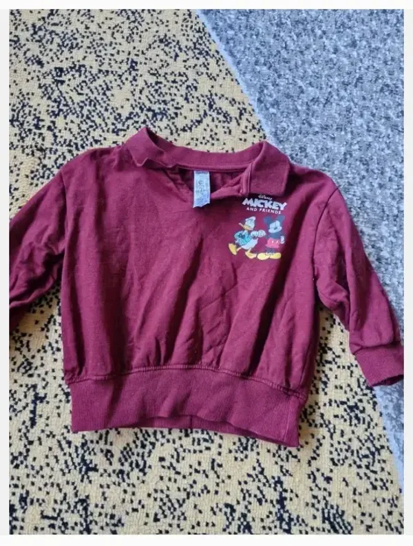 Bordeaux rode Mickey trui maat 92