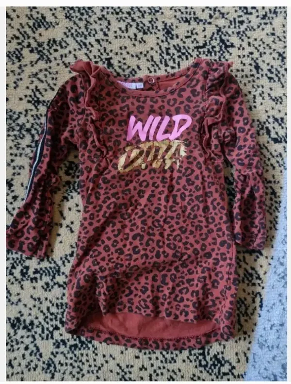 Bruin panter jurkje wild diva maat 68