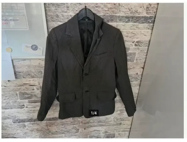 Donkergrijze colbert Subtiel Gestreepte Maat 42 (L)