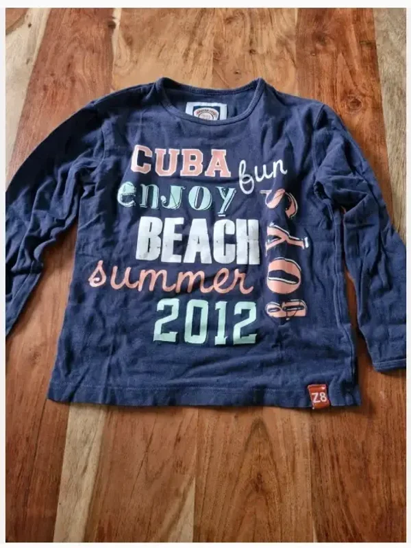 Donkerblauw Cuba shirt met lange mouwen maat 92-98