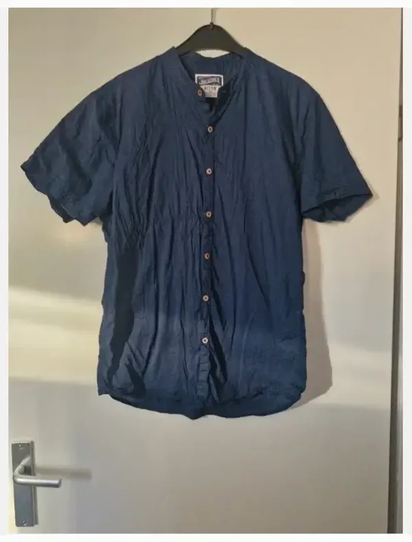 Donkerblauw overhemd met korte mouwen maat m