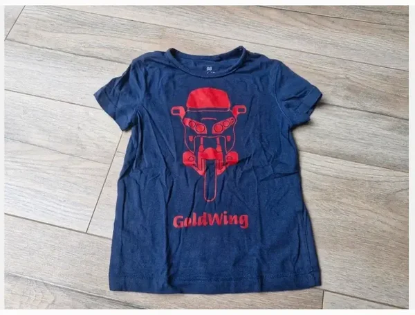 Donkerblauw tshirt goldwing Maat 98