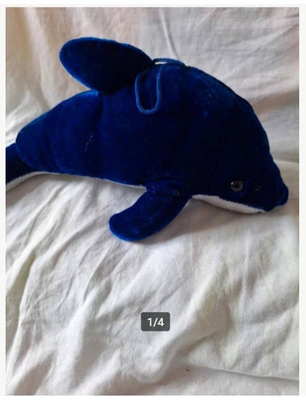 Donkerblauwe dolfijn knuffel