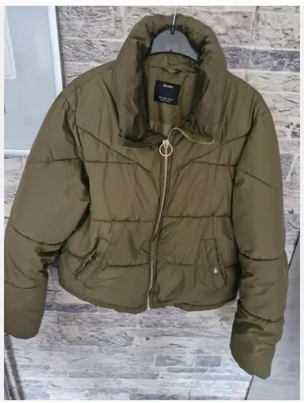 Donkergroene winterjas maat L
