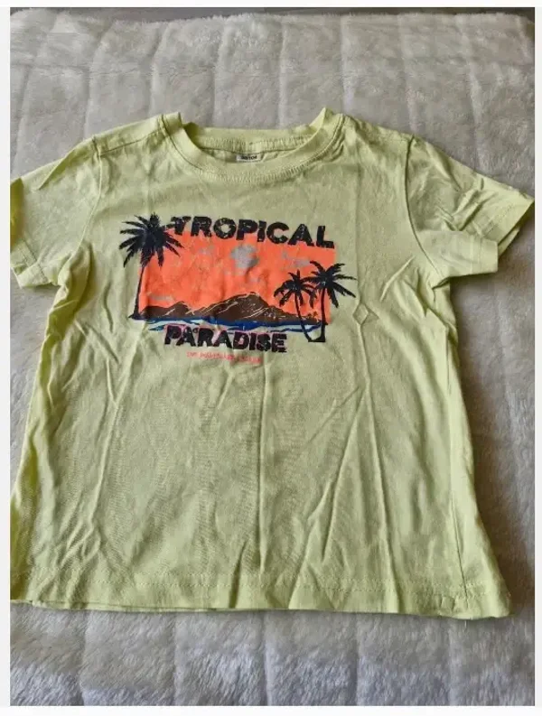 Geel tshirt topical paradise maat 98-104