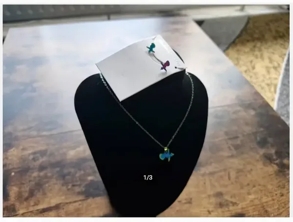 Gekleeurd hart met hartslag en oorbellen roestvrij staal 10