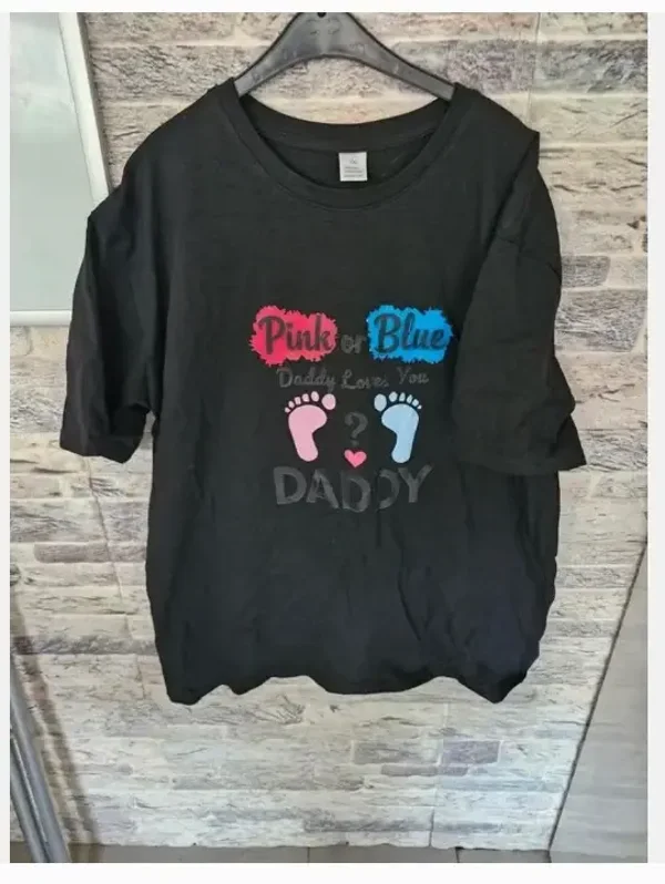 Gender reveal tshirt man maat xxl